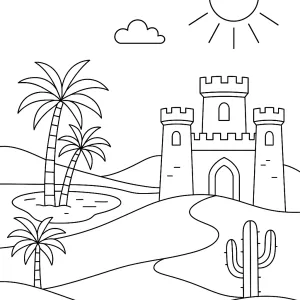 Desenho de castelo para colorir 55