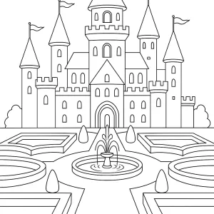Desenho de castelo para colorir 56