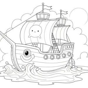 Desenho de barco para colorir 34