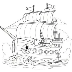 Desenho de barco para colorir 35