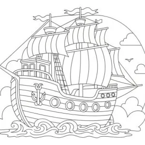 Desenho de barco para colorir 37