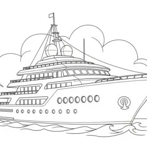 Desenho de barco para colorir 45