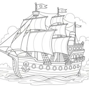 Desenho de barco para colorir 46