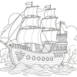 Desenho de barco para colorir 47