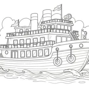 Desenho de barco para colorir 48