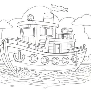 Desenho de barco para colorir 49