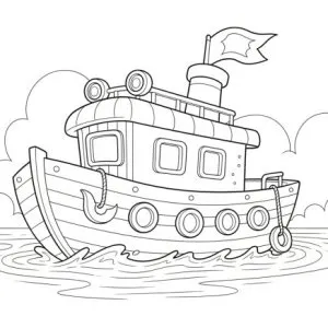 Desenho de barco para colorir 50