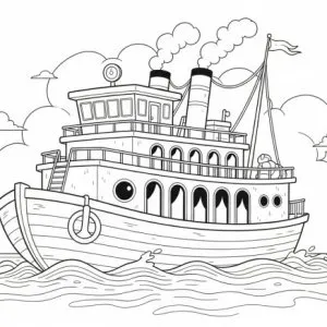 Desenho de barco para colorir 51