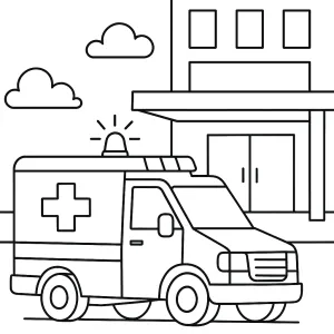 Desenho de ambulância para colorir 1