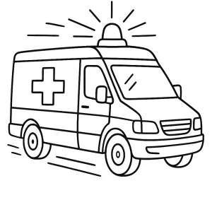 Desenho de ambulância para colorir 5