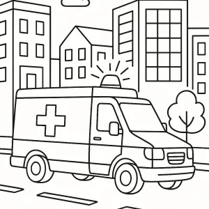 Desenho de ambulância para colorir 6