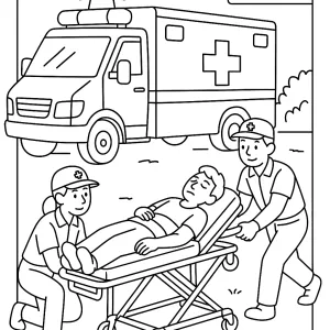 Desenho de ambulância para colorir 7
