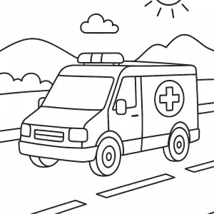 Desenho de ambulância para colorir 9