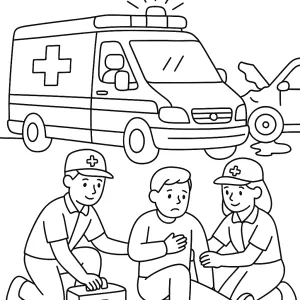 Desenho de ambulância para colorir 13