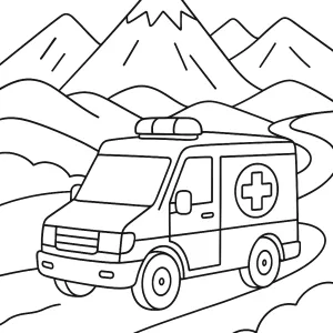 Desenho de ambulância para colorir 17