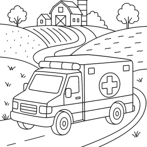Desenho de ambulância para colorir 18