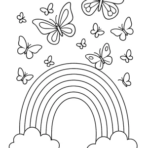 Desenho de arco-íris para colorir 33