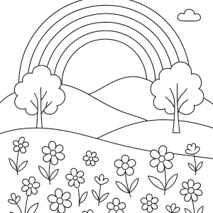 Desenho de arco-íris para colorir 39