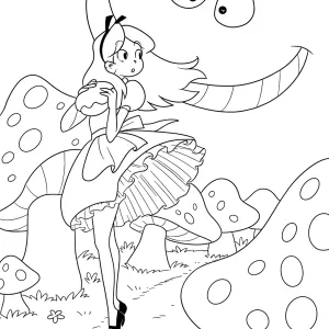Desenho de Alice no País das Maravilhas para colorir 1