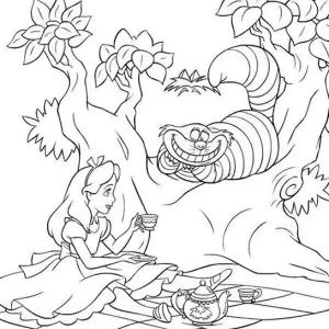 Desenho de Alice no País das Maravilhas para colorir 2