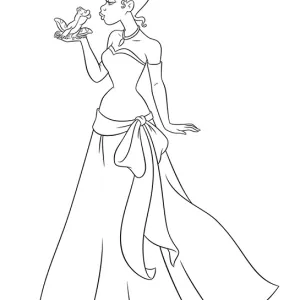 Desenho de A Princesa e o Sapo para colorir 3