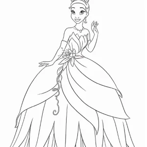 Desenho de A Princesa e o Sapo para colorir 4