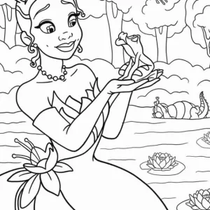 Desenho de A Princesa e o Sapo para colorir 6
