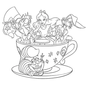 Desenho de Alice no País das Maravilhas para colorir 11