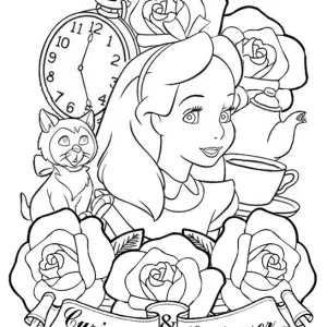 Desenho de Alice no País das Maravilhas para colorir 15