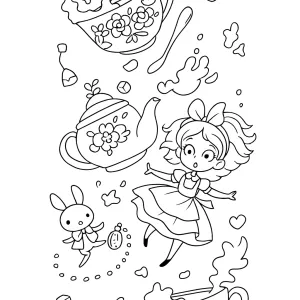 Desenho de Alice no País das Maravilhas para colorir 20