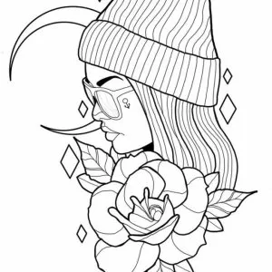 Desenho estilo tumblr para colorir 3