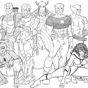 Desenho dos Vingadores para colorir 3