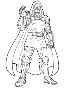 Doutor Destino em desenho fácil com poucos pormenores, para colorir