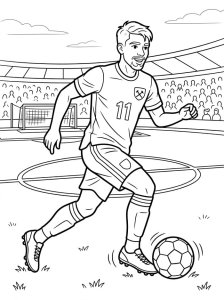 Lucas Paquetá em desenho de contorno fino, para colorir