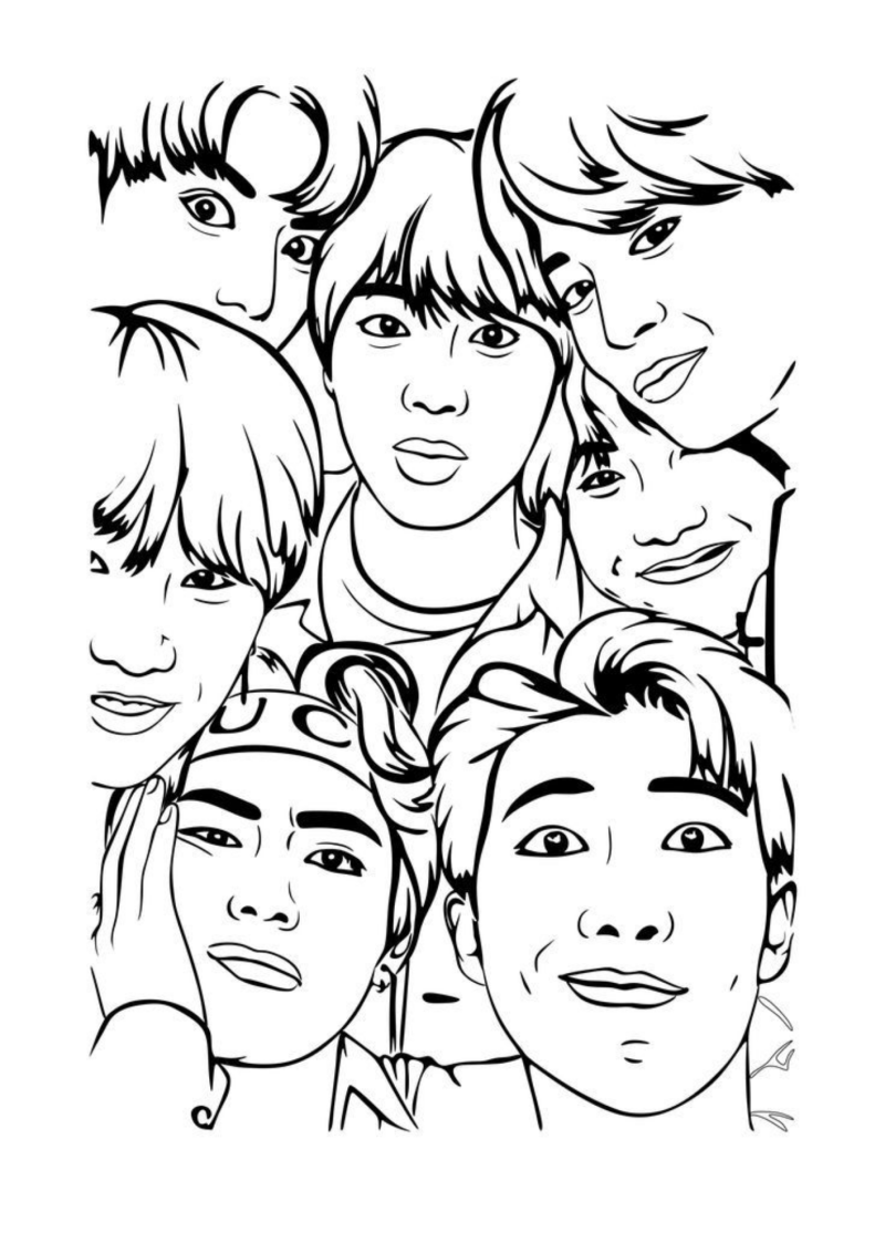 Desenho do BTS para colorir 8