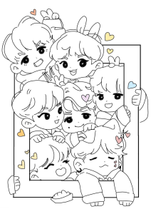 Desenho do BTS para colorir 7