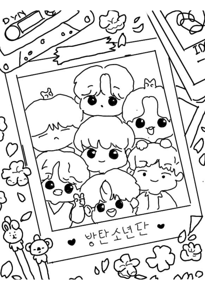 Desenho do BTS para colorir 6