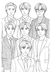 Desenho do BTS para colorir 5