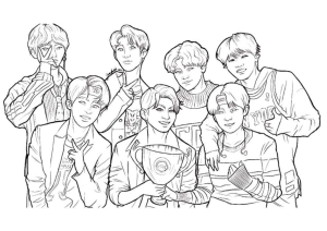 Desenho do BTS para colorir 4