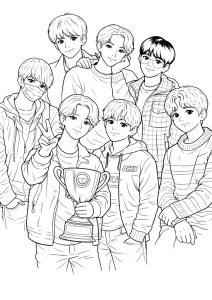 Desenho do BTS para colorir 3