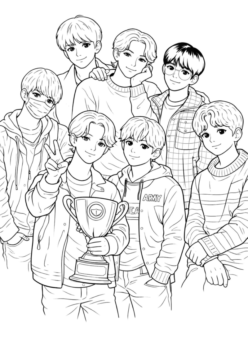 Desenho do BTS para colorir 3