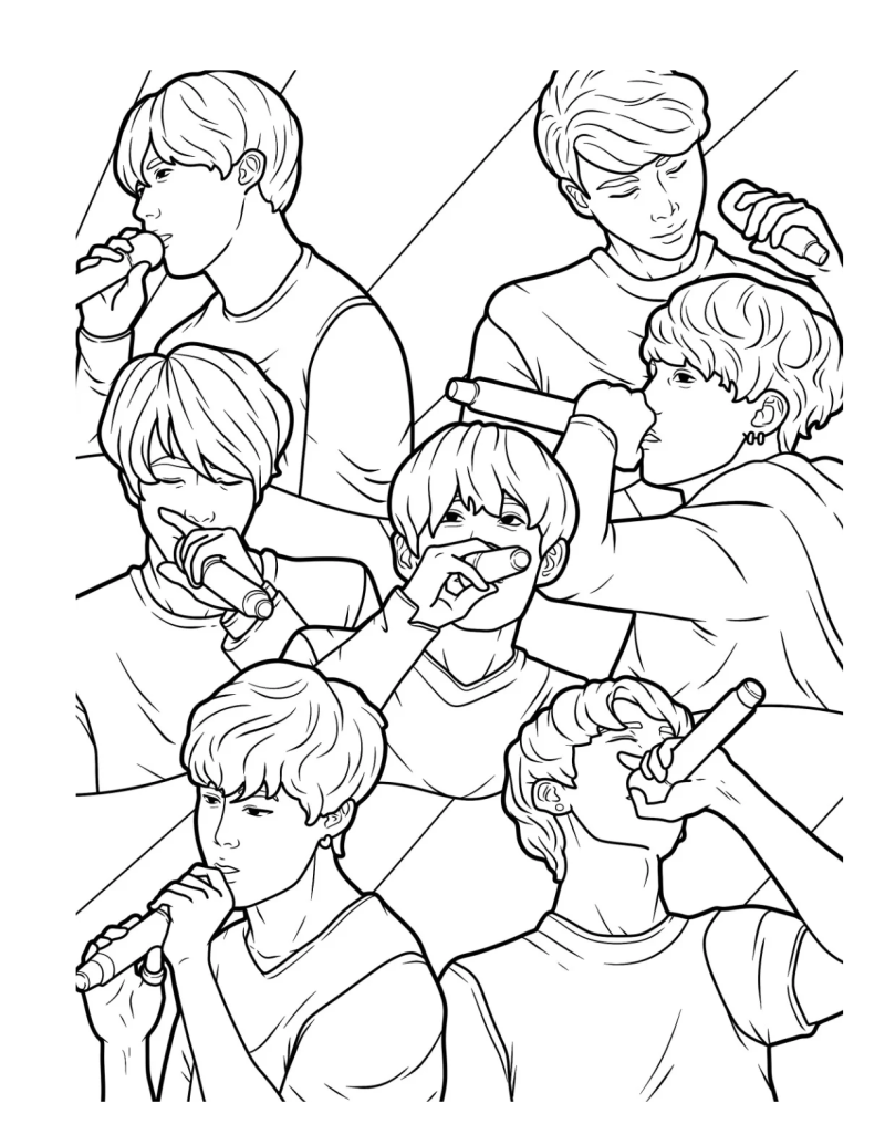 Desenho do BTS para colorir 9