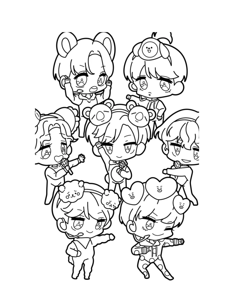 Desenho do BTS para colorir 21
