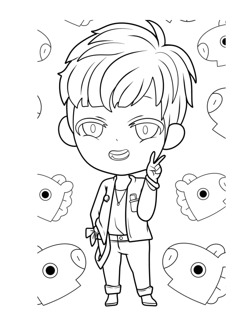 Desenho do BTS para colorir 20
