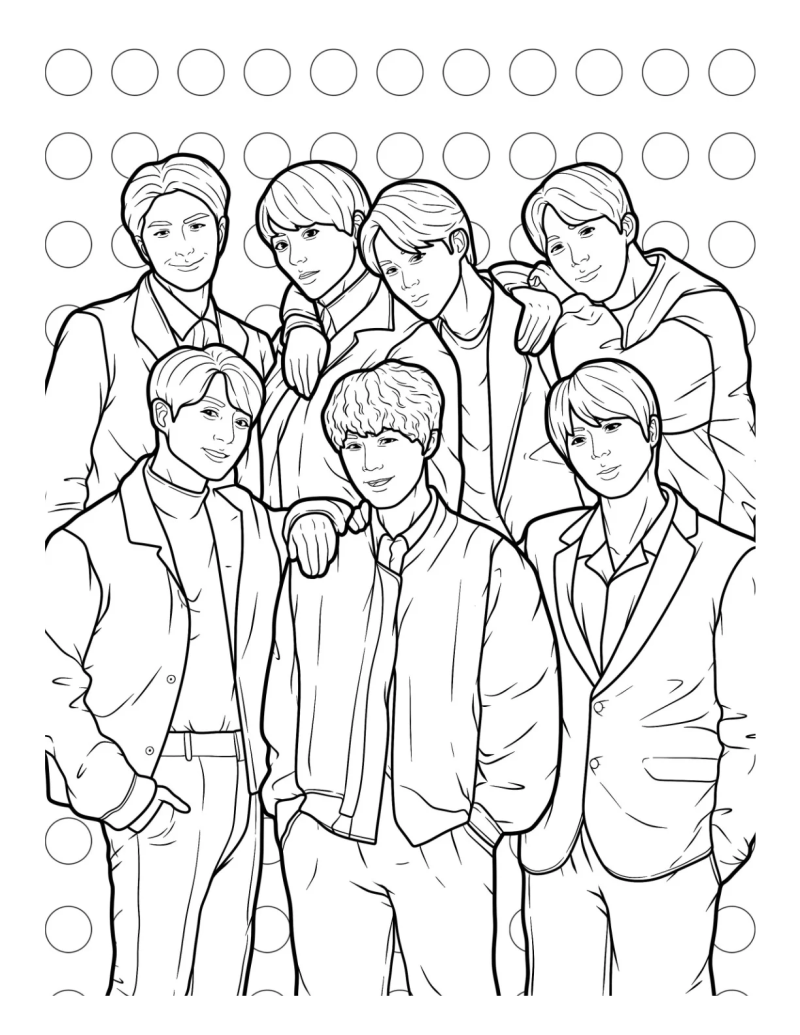 Desenho do BTS para colorir 16