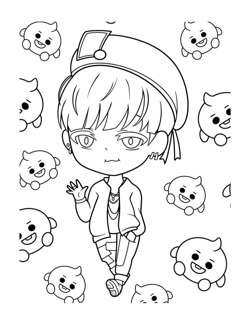 Desenho do BTS para colorir 13