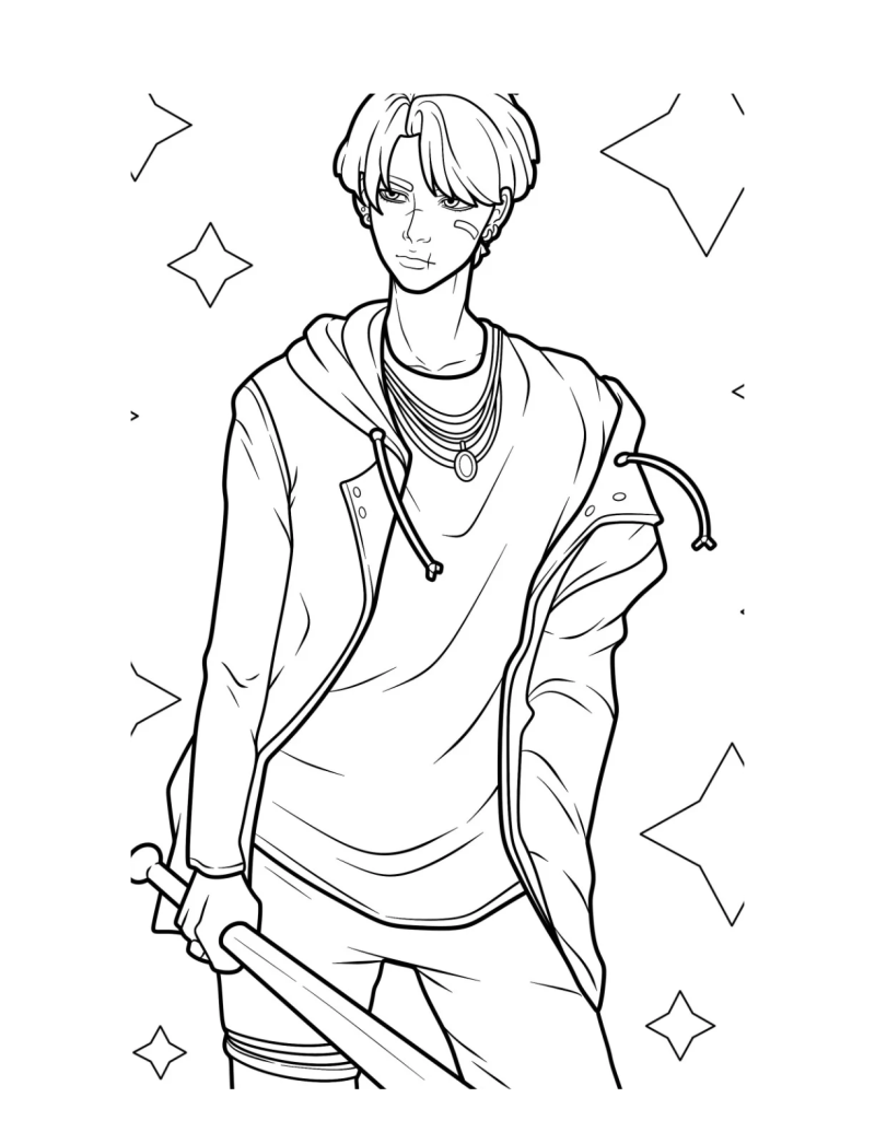 Desenho do BTS para colorir 12