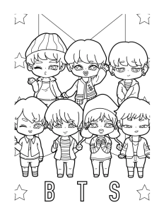 Desenho do BTS para colorir 11