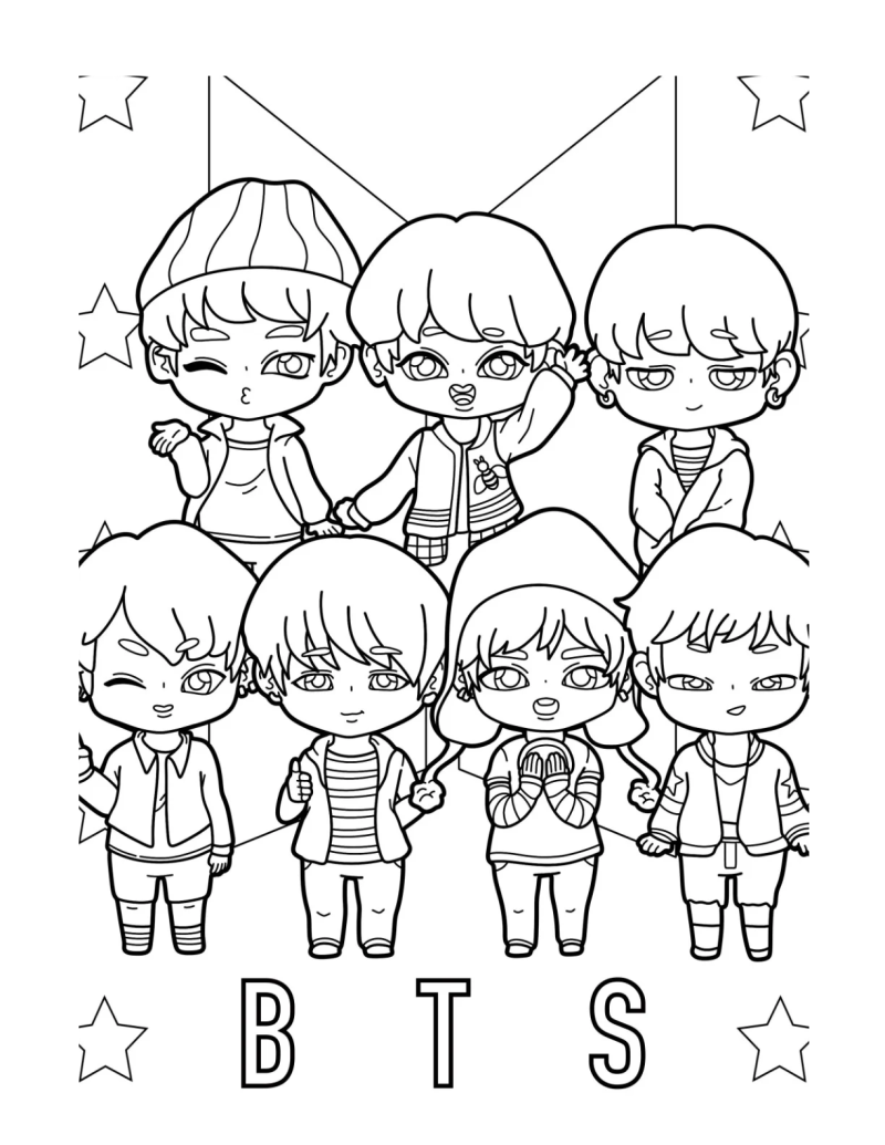 Desenho do BTS para colorir 11
