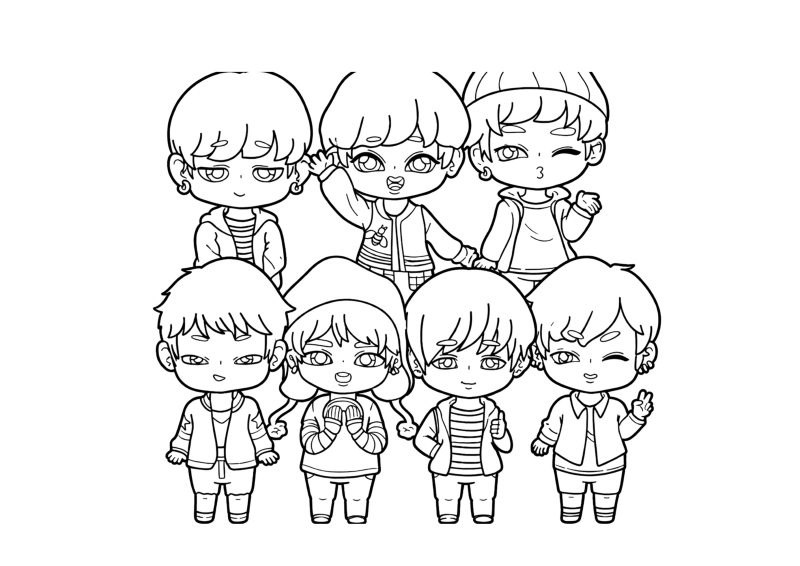 Desenho do BTS para colorir 24